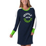Women's College Navy Seattle Seahawks Hurry Up Offense T-shirt Dress