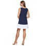 Petite Colorblocked Button Sleeveless Shift Dress