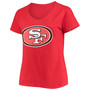 Women's Plus Size Nick Bosa Scarlet San Francisco 49Ers Name Number V-Neck T-shirt