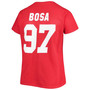 Women's Plus Size Nick Bosa Scarlet San Francisco 49Ers Name Number V-Neck T-shirt