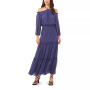 Women's Long Sleeve Halter Maxi with Smocked Waist