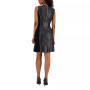 Women's Mixed-Media Sleeveless Ponté-Knit Faux-Leather Dress, Created for Macy's