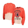 Women's Scarlet Ohio State Buckeyes Twice As Nice Faded Dip-Dye Pullover Sweatshirt