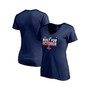 Women's Branded Navy Boston Red Sox 2021 Postseason Locker Room Plus Size V-Neck T-shirt