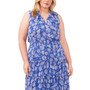 Plus Size Printed Ruffle-Front Sleeveless Maxi Dress