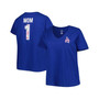Women's Royal Los Angeles Dodgers Plus Size Best Mom Ever V-Neck T-shirt