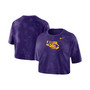 Women's Purple LSU Tigers Tie-Dye Cropped T-shirt