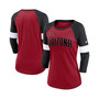 Women's Arizona Cardinals Cardinal, Heather Black Football Pride Raglan 3/4-Sleeve T-shirt