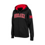 Women's Stadium Athletic Black Nebraska Huskers Arched Name Full-Zip Hoodie