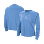 Women's Light Blue North Carolina Tar Heels Boxy Varsity Long Sleeve T-shirt