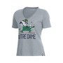 Women's Heathered Gray Notre Dame Fighting Irish Logo Performance V-Neck T-shirt