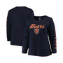 Women's Navy Chicago Bears Plus Size Team Logo Long Sleeve T-shirt