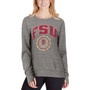 Women's Heathered Gray Florida State Seminoles Edith Vintage-Like Knobi Pullover Sweatshirt