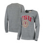 Women's Heathered Gray Florida State Seminoles Edith Vintage-Like Knobi Pullover Sweatshirt