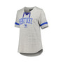 Women's Heather Gray Kentucky Wildcats Plus Size Lace-Up T-shirt