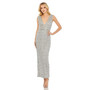Women's Beaded Sleeveless T-Length Sheath Dress