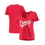 Women's Heathered Red New Jersey Devils First String V-Neck T-shirt