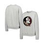 Women's Heather Gray Florida State Seminoles Chenille Patch Fleece Sweatshirt