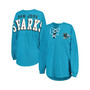 Women's Branded Teal San Jose Sharks Spirit Lace-Up V-Neck Long Sleeve Jersey T-shirt