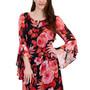 Bell-Sleeve Chiffon Sheath Dress