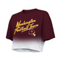 Women's Threads Chase Young Burgundy, White Washington Football Team Drip-Dye Player Name and Number Tri-Blend Crop T-shirt