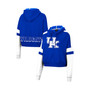 Women's Heather Royal Kentucky Wildcats Throwback Stripe Arch Logo Cropped Pullover Hoodie
