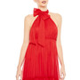 Women's Ieena Ruched Tiered High Neck Bow A Line Gown