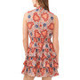 Women's Printed Smocked-Neck Tiered-Skirt Mini Dress