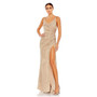 Women's Sequined Spaghetti Strap Cowl Back Gown