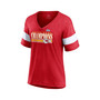 Women's Branded Heather Red Kansas City Chiefs Super Bowl LVII Champions Perfect Tri-Blend V-Neck T-shirt