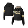 Women's Black Iowa Hawkeyes Retro Cropped Pullover Hoodie
