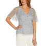 Women's Beaded Flutter-Sleeve Top