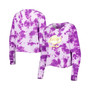 Women's Purple Los Angeles Lakers Tie Dye Cropped Long Sleeve T-shirt