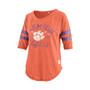 Women's Orange Clemson Tigers Jade Vintage-Like Washed 3/4-Sleeve Jersey T-shirt