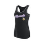 Women's Branded Black Minnesota Vikings Wordmark Logo Racerback Scoop Neck Tank Top