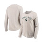 Women's Heathered Gray Michigan State Spartans Seaside Striped French Terry Raglan Pullover Sweatshirt