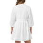 Maternity Valentina Embroidered Long Sleeve White Dress