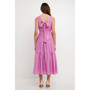 Women's Front Button Dress with Back bow