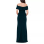 Off-The-Shoulder Scuba-Crepe Gown