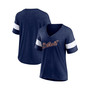 Women's Branded Heathered Navy Detroit Tigers Wordmark V-Neck Tri-Blend T-shirt