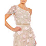 Women's Floral Embellished One Shoulder A Line Gown