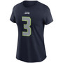 Women's Russell Wilson College Navy Seattle Seahawks Name Number T-shirt
