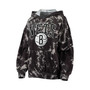 Women's Threads Black Brooklyn Nets Burble Tie-Dye Tri-Blend Pullover Hoodie