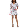 Karl Lagerfield Paris Women's Puff-Sleeve A-Line Smocked-Waist Tiered Dress