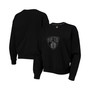 Women's Black Brooklyn Nets Carrie Rhinestone Pullover Sweatshirt