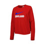 Women's Red England National Team Lockup Varsity Raglan Pullover Sweatshirt