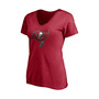 Women's Tom Brady Red Tampa Bay Buccaneers Player Icon Name and Number V-Neck T-Shirt