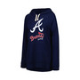 Women's Navy Atlanta Braves Pre-Game Raglan Pullover Hoodie