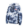 Women's Navy and White Montreal Canadiens Dakota Tie-Dye Oversized Half-Zip Hoodie