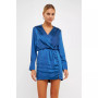 Women's Long Sleeve Satin Mini Dress